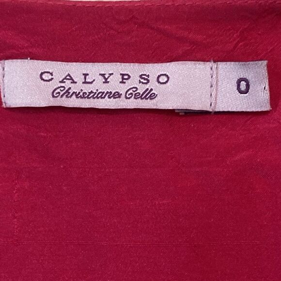 Calypso St Barth 100% Silk Wrap Dress Short Sleeves Pink size 0 - Picture 5 of 7